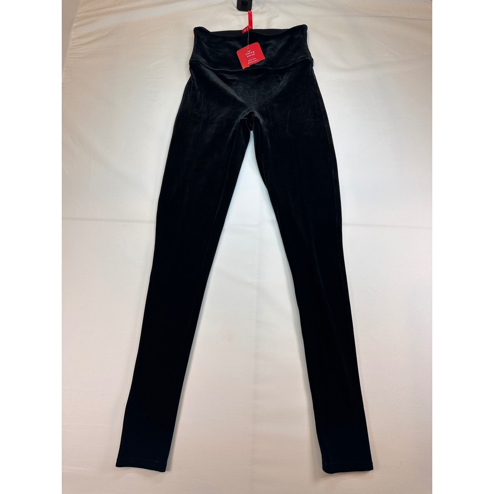 Spanx Velvet Leggings Black High Waisted Small NWT